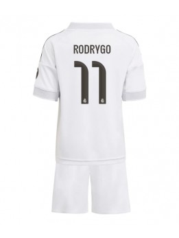 Real Madrid Rodrygo Goes #11 Dječji Domaci Dres kompleti 2025-26 Kratak Rukavima (+ kratke hlače)